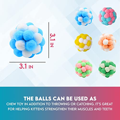 Paw Paw Babe Cat Balls & Catnip Toys Set - Cartoon Fuzzy Balls, Soft & Lightweight - Kittens Chewing, Kicker Toys - Cat Toys For Indoor Cats - Kitten & Cat Accessories - Pack Of 9 #TOP2