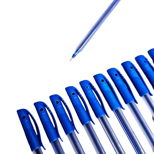 Image of SSKR Pack of 40 Pcs Use and Throw Pens | Blue Ink Ball Point Pen 0.7mm Tip for Precision Writing | Smooth Flow of Ink | Smudge Free Writing Experience