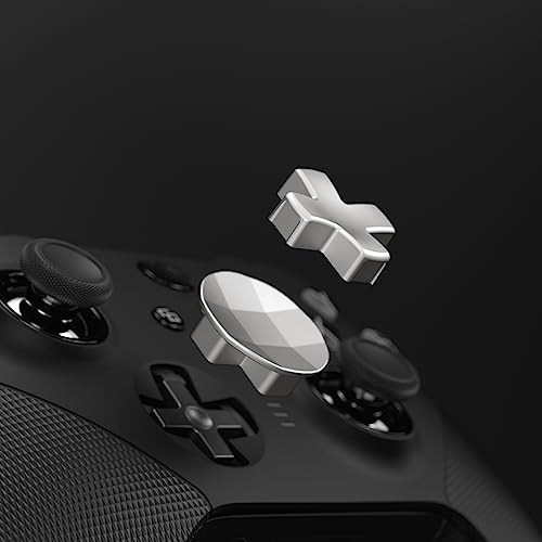 Image of eXtremeRate 2 pcs Metalic Silver Magnetic Stainless Steel D-Pads, for Xbox Elite 1 /2 Controller, Replacement Parts Directional Pad Button Kits for Xbox One Elite & Xbox One Elite Series 2 Controller