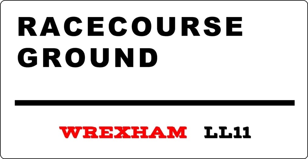 Yelacecca Tin Sign A38637 Racecourse Ground - Metal Sign - Football Wrexham Memorabilia Metal Street Sign 8X12 Inches