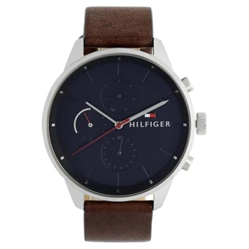 Tommy Hilfiger Chase with Multidial Blue Dial Brown Strap Watch for Men - NTTH1791487W