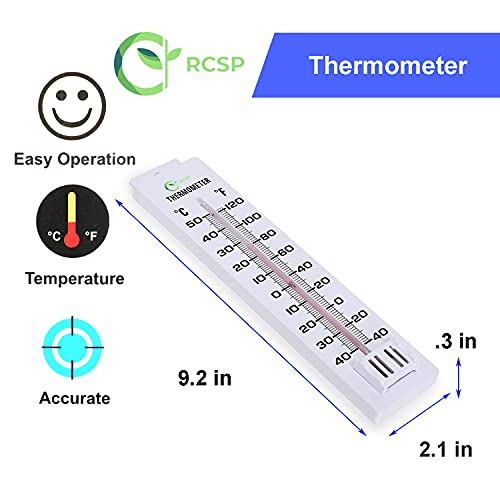 Image of RCSP Room Thermometer Wall Hanging Indoor & Outdoor Temperature Measuring with C & F Scale Easy Operation Durable High Accuracy