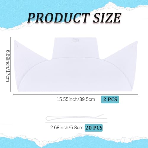 CREATCABIN 2 Stück Weiße Krankenschwestermütze Stirnband Krankenschwesterkappe Kostüm Baumwolle Krankenschwestermütze Mit 20 Haarspangen Für Frauen Abschlussfeier Krankenpflegeparty Cosplay 39.5x17cm