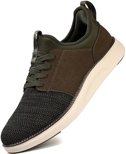 Image of YOLARK Men Casual Dress Shoes Fashion Sneakers Lightweight Breathable Laceless Walking Shoes Gym Tennis Athletic