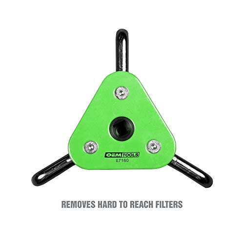 OEMTOOLS Adjustable 3 Jaw Oil Filter Wrench, Fits 2-1/2" to 4-1/2" Spin-On Filters, Universal Claw Design, 3/8-Inch Drive