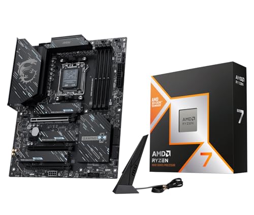 Image of MICRO CENTER CPU Motherboard Comno - AMD Ryzen 7 9800X3D CPU Processor with MSI X870E Gaming Plus WiFi Motherboard (ATX, AM5, DDR5, PCIe 5.0, M.2 Gen5, Wi-Fi 7)