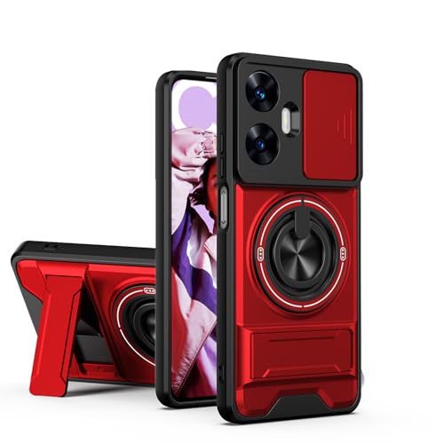 �X�}�z�P�[�X �Ή��@�� for Xiaomi Poco F7 5G,�Ή��@�� for Redmi Turbo 4 Pro 5G �ԍڃ}�O�l�b�g�}�E���g�J���� �X���C�h�����p �����h�~ 2 in 1�yPC+TPU�z�����O�z���_�[ �L�b�N�X�^���h�P�[�X Red