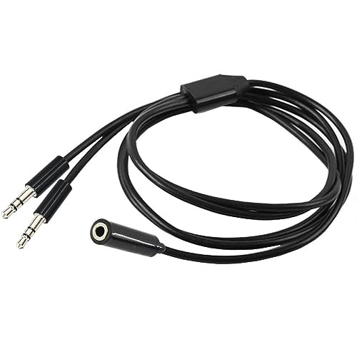 Cable extensor 3.5mm macho a hembra con splitter 2 salidas miniatura 1