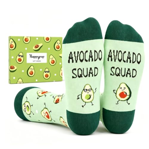 HAPPYPOP Funny Avocado Gifts - Novelty Socks for Avocado Lovers, Fruit Socks for Adults & Teens