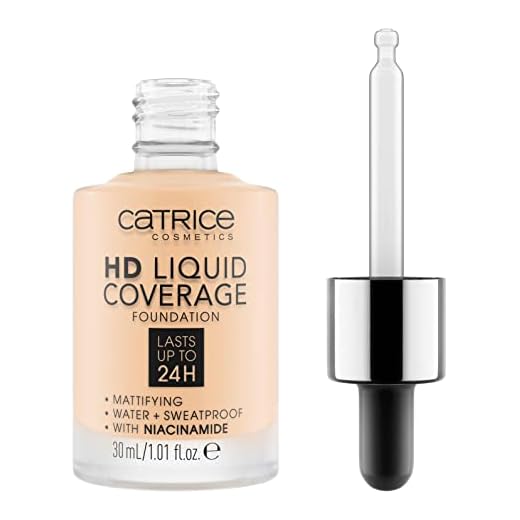 Catrice HD Liquid Coverage Fondotinta Viso Effetto Opacizzante, lunga durata, opacizzante, controllo della pelle grassa/controllo della lucidità, opaca (30ml)