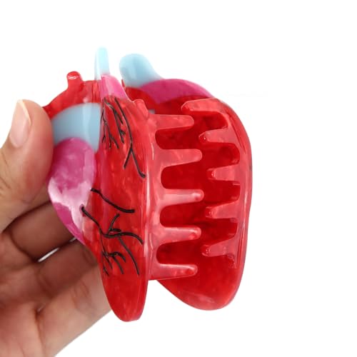Chill Pill Acetate Hair Claw Clip Pharmacy Claw Clip Anatomical Heart for Nurses Holiday, Personalized and Fun for women Gift (Pill Heart)