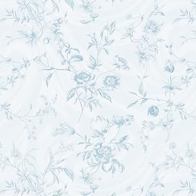 Dimoon 78.7"x17.3" Blue Wallpaper Floral Peel and Stick Wallpaper Blue Contact Paper Vintage French Country Renter Friendly Bathroom Boho Flower Removable Wall Paper Kitchen Self Adhesive Vinyl Roll