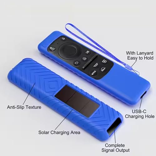 Image of Silicone TV Remote Cover Compatible with Samsung Smart TV Remote 2023 BN59-01432G BN59-01432A (Samsung Smart TV 2023 Model Solar Remote Cover - Style 3, Black)