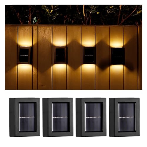 GOOPEEG Luces Solares Luz Exterior Luces Solares De Pared For Exteriores LED Arriba A Abajo, Impermeables, Bajo Consumo Decoración de Patio(Warm White,4 pack)