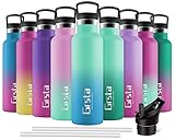 Grsta Trinkflasche - Thermosflasche Edelstahl 500ml Thermoskanne Doppelwandige Isolierflasche BPA Frei Auslaufsicher Kinder Wasserflaschen für Schule, Küche, Zuhause, Outdoor-Sportarten