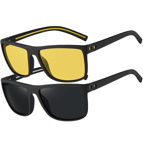 Perfectmiaoxuan Gafas de sol hombre mujer Polarizadas rectangulares Protección UV Gafas deportivas para Mujer y Hombre Conducir Running Pesca Viajes Sunglasses