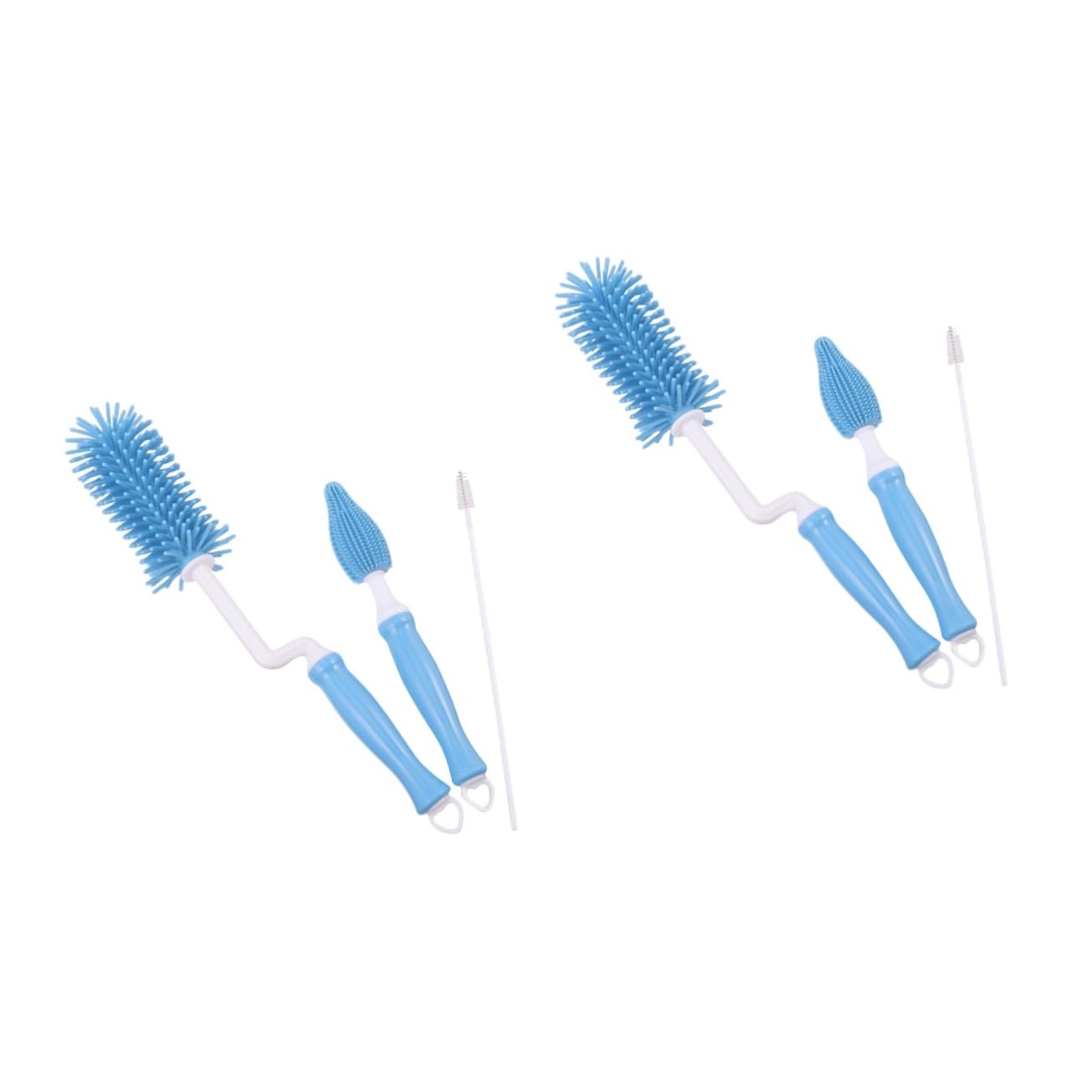 Abaodam Kit Di 6 Spazzole Per Biberon E Ciucci in Silicone Senza Manico Per La Pulizia Dei Biberon