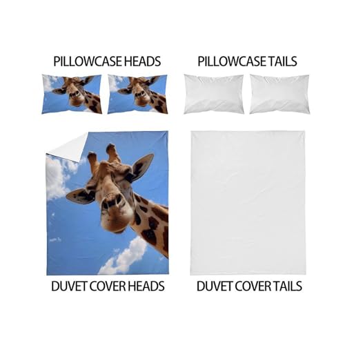 Housse de couette double girafe 200x200 en microfibre