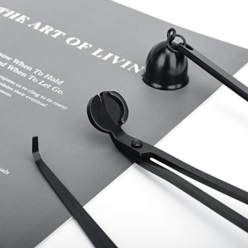 Lewondr Candle Accessoireset, roestvrij stalen tool kit inclusief kandelwikker, tandwiksnijder, kaarshouder, elegant cadeau voor wiebelen, 3 stuks - Image 7