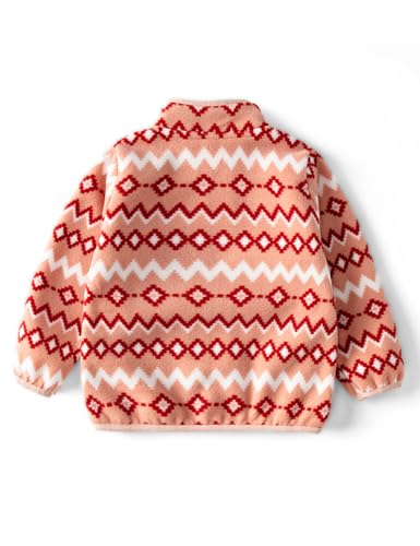 Image of Kids Printed Polar Fleece Jacket Toddler Baby Boys Girls Autumn Winter Warm Sherpa Lining Outerwear Soft Lightweight
