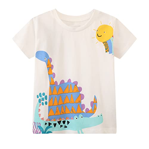 Image of Toddler Boys' Short Sleeve Tees Cotton Casual Graphic Crewneck Summer Top Clothes T-Shirts
