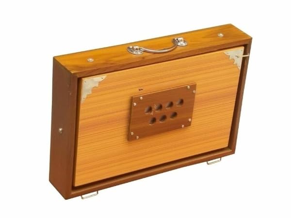 Shruti Box ~ Größe (38,1 x 25,4 x 7,6 cm) ~ Teakholz ~ Swar Peto ~ 440Hz ~ Mantra ~ Shruti ~ Chant