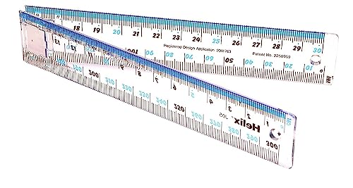 Helix 30cm Folding Ruler - 30cm/300mm Graduations Ideal for School Home or Office