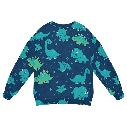 JUNZAN Cute Dinosaur Blue Kids Boys Hooded Sweatshirt Long Sleeve Sweatshirts for Boys Party 4T2