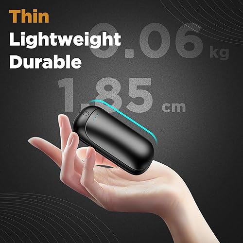 Lerat 2 Pack Hand Warmers Rechargeable, Portable Electric Hand Warmers Reusable, USB 2 in 1 Handwarmers, Outdoor/Indoor/Warm Gifts for Men Women Kids (Black&Black*2) image 3