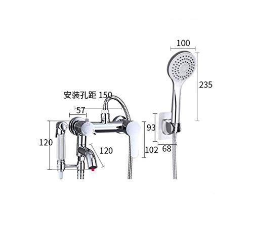 Ensemble de douche en cuivre complet robinet de vanne d'eau et mitigeur mural