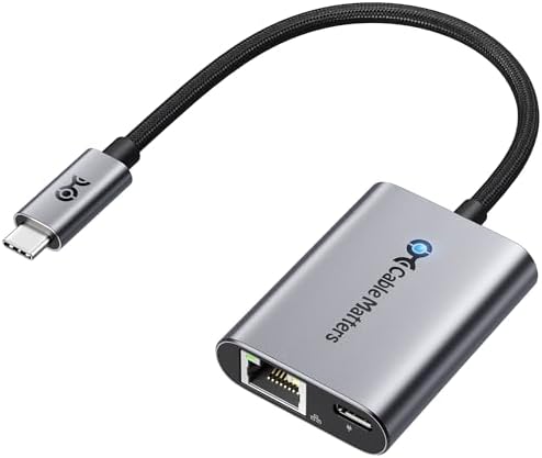 Cable Matters USB C to Gigabit Ethernet Adapter with 140W Charging, Gigabit Ethernet to USB C Network Adapter - 1000Mbps, Chromecast with Google TV (Google TV Chromecast 2020 Version), Laptops & More