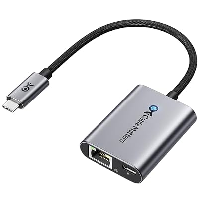 Cable Matters USB C to Ethernet Adapter with 140W Charging, Gigabit Ethernet to USB C Adapter, Compatible with MacBook Pro, Dell XPS, Surface, Up to 480Mbps for Chromecast with Google TV -2020 & Later
