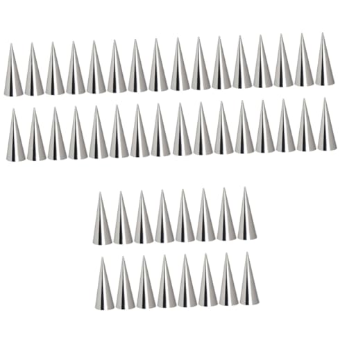 CONGARTENO 48pcs Stainless Steel Pastry Horn Molds Small Conical Tube Cannoli Forms for Baking for Croissants Desserts and Appetizers and Reusable Kitchen Baking Tools