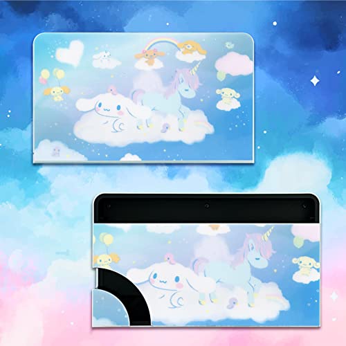 Belugadesign Dog Anime Switch Skin | Cute Pastel Sticker Wrap Vinyl Decal | Cinnamon Roll Kawaii Japanese Cartoon Game L Compatible With Nintendo Switch (Switch Oled, Blue) #TOP3