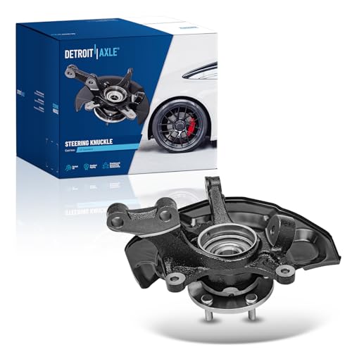 Image of Detroit Axle - AWD Front Right Steering Knuckle for 04-10 Toyota Sienna, Passenger Side Steering Knuckle & Wheel Bearing Hub Assembly 2004 2005 2006 2007 2008 2009 2010 Replacement