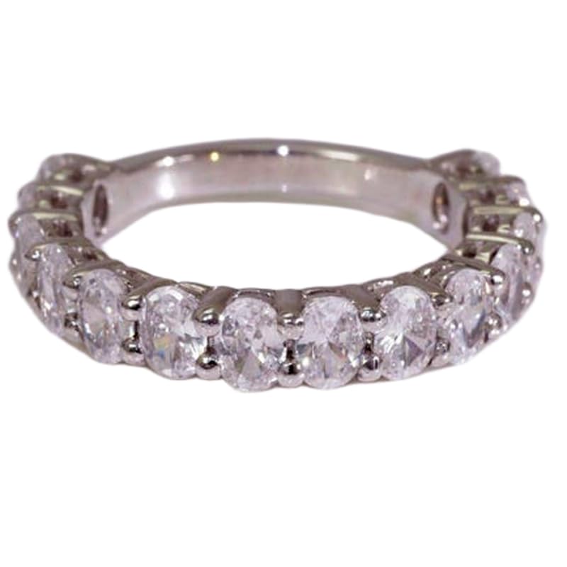 Demi-alliance en argent 925 massif et pavé de zirconiums d'exception