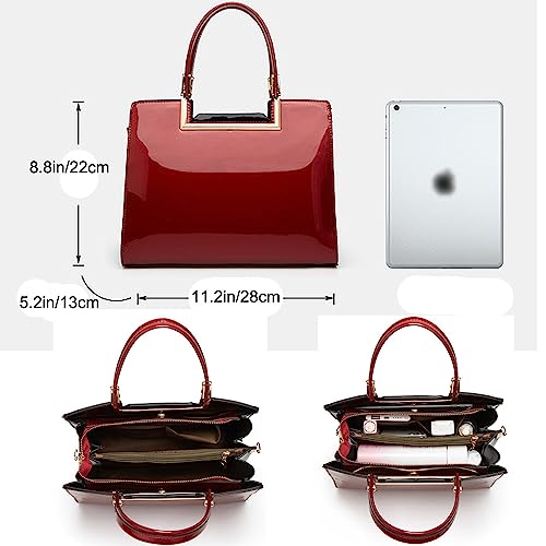 Bolso Satchel de Cuero Brillante para Mujer miniatura 4