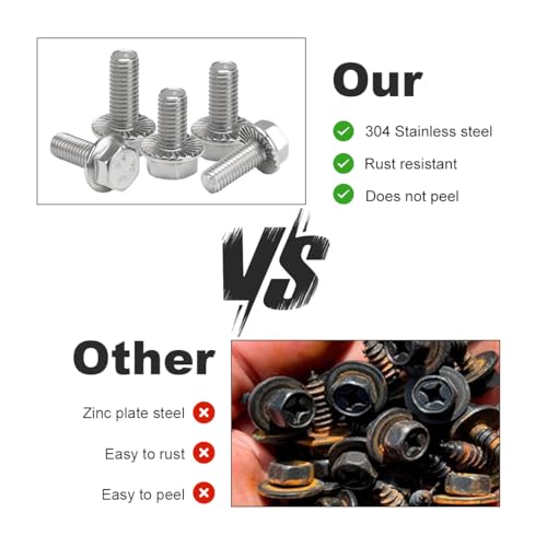 Image of Wevdn 4PCS Car Top Front Skid Plate Bolts, M8x20mm Stainless Metric Hex Flange Bolts, Universal Hex Head Skid Plate Bolts for 4Runner FJ Cruiser Sequoia Tacoma, Car Accessories