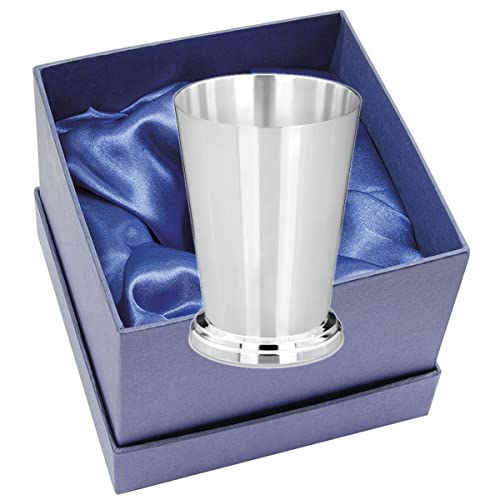SILBERKANNE Mug Hambourg lisse H 7,5 cm de haut de gamme plaqué argent avec finition de qualité supérieure Prêt à offrir Avec emballage cadeau élégant
