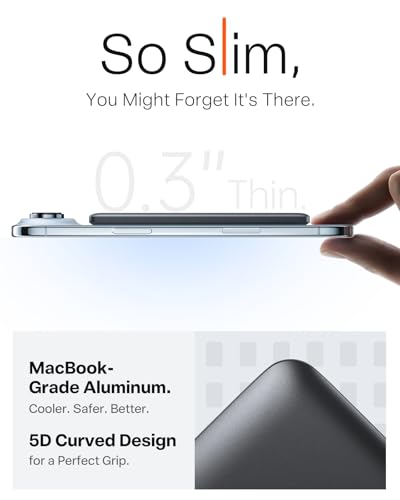 Image of TORRAS MiniMag Power Bank, Ultra Slim 5,000mAh Wireless Portable Charger with USB-C Cable, Fast Charging iPhone Air Magnetic Battery Pack, Compatible for iPhone 17 /16 /15 /14 /13 /12, Glacier Gray