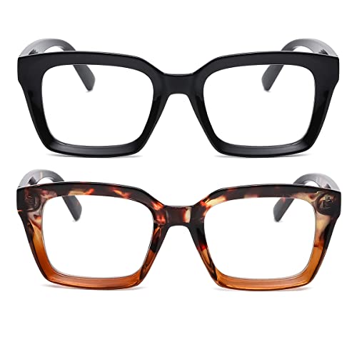 Image of JOVAKIT Non Prescription Glasses for Women Men Fashion Square Frame Eyeglasses