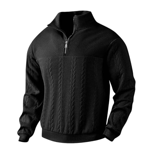 GDGTBNH Camiseta Manga Larga Hombre Padel Hombre Chaqueta Calefactable Hombre Ropa Hombre Vestir Regalos por Menos De 50 Euros Trekking Hombre Pulóver Hombre Norway Hombre Jersey Negro L