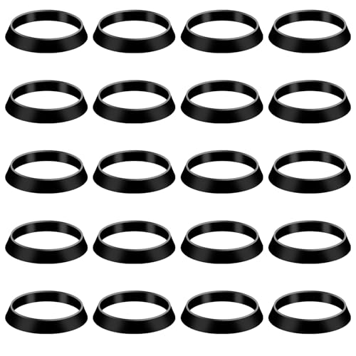 20pcs Cone Seal Rings, Rubber Slip Joint Washers Plumbing Waste Pipe Seal Ring Kitchen Sink Drain Cone Gasket for 1 1/2 Inch Drain Pipe (Black)