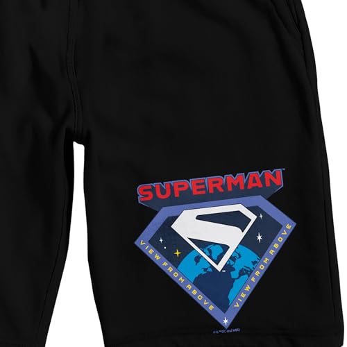 Superman 2025 View from Above Adult Black Sleep Pajama Shorts2
