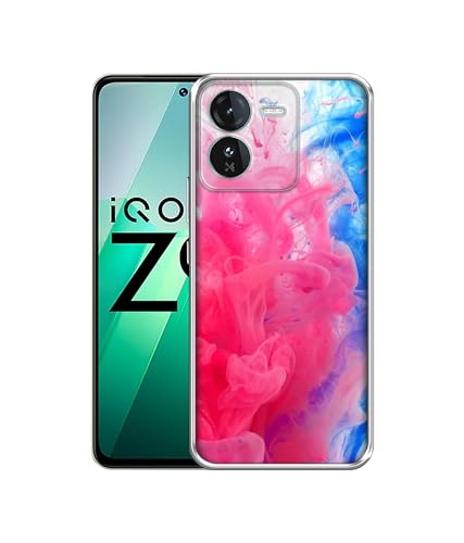 Image of Fractal Paint Design Printed Silicon Soft TPU Back Case Cover for iQOO Z9 5G, Multicolor