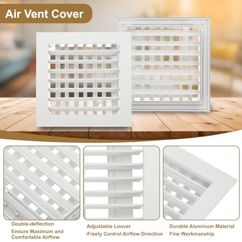Diffuseur d'air réglable de couvercle ventilation HVAC double déflection pour mur plafond - 4