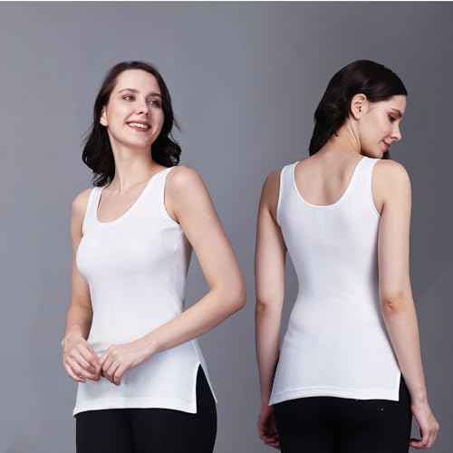 Image of FF Women's Thermal Scoop Neck Cami Tank Tops, Ultra Soft Fleece Lined Camisole, Winter Warm Underwear Top