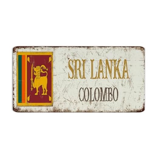Sri Lanka-Colombo – Plaque en métal rustique pour extérieur, salon, buanderie, entreprise, souvenir de pays national, route, panneau en aluminium pour intérieur