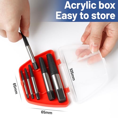 WUFANC Schraubenausdreher Set Profi, Linksausdreher Set FüR M4- Bis M25-Schrauben, Ausdreher Set Zum Einfachen Entfernen Von Verrosteten, Festsitzenden Oder Abgebrochenen Schrauben (Schwarz-6)