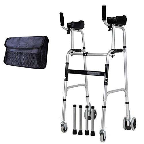 歩行器、調節可能な高齢者用アームレストパッドとシート付き高齢者障害者用スムーズでお手入れ簡単、4輪 kxtmm